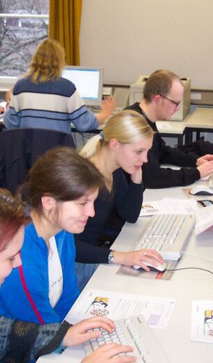 Eingabe der Testdaten durch das Lernserver-Team